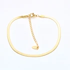 Простой цепочка змейкой плоского плетения ножные браслеты для женщин, позолота, нержавеющая сталь, Пляж ног Ювелирные изделия ногу браслет-цепочка на лодыжку Jewllery подарки