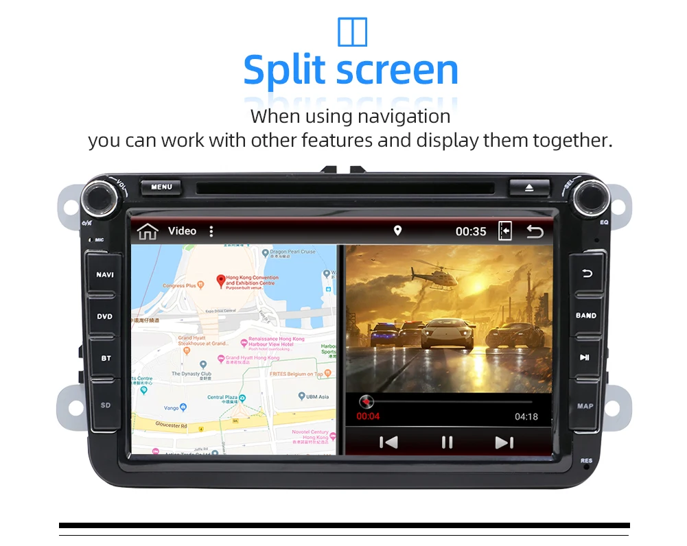 2 DIN Android 9,0 автомобильный DVD для Volkswagen GOLF MK5 MK6 PASSAT B6 POLO SKODA Fabia gps навигация Радио USB/SD PC Canbus карта 4+ 64G