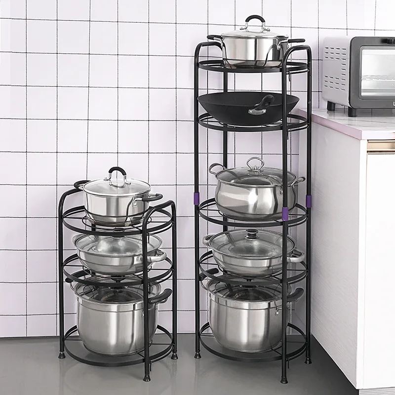 

5-Layers Kitchen/Bathroom Shelf Portable Space Saving Basin Pot Combinatorial Storage Racks Durable Sundry Organizer Holders