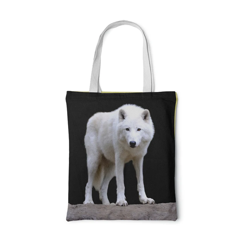 Объемная сумка-тоут с принтом волка женская сумка на плечо складная Повседневная