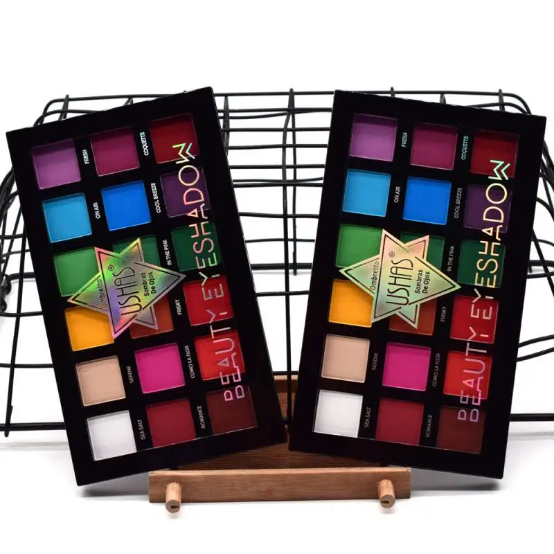 18 цветов неоновые тени для век Палитра матовые блестящие мерцающие долговечные