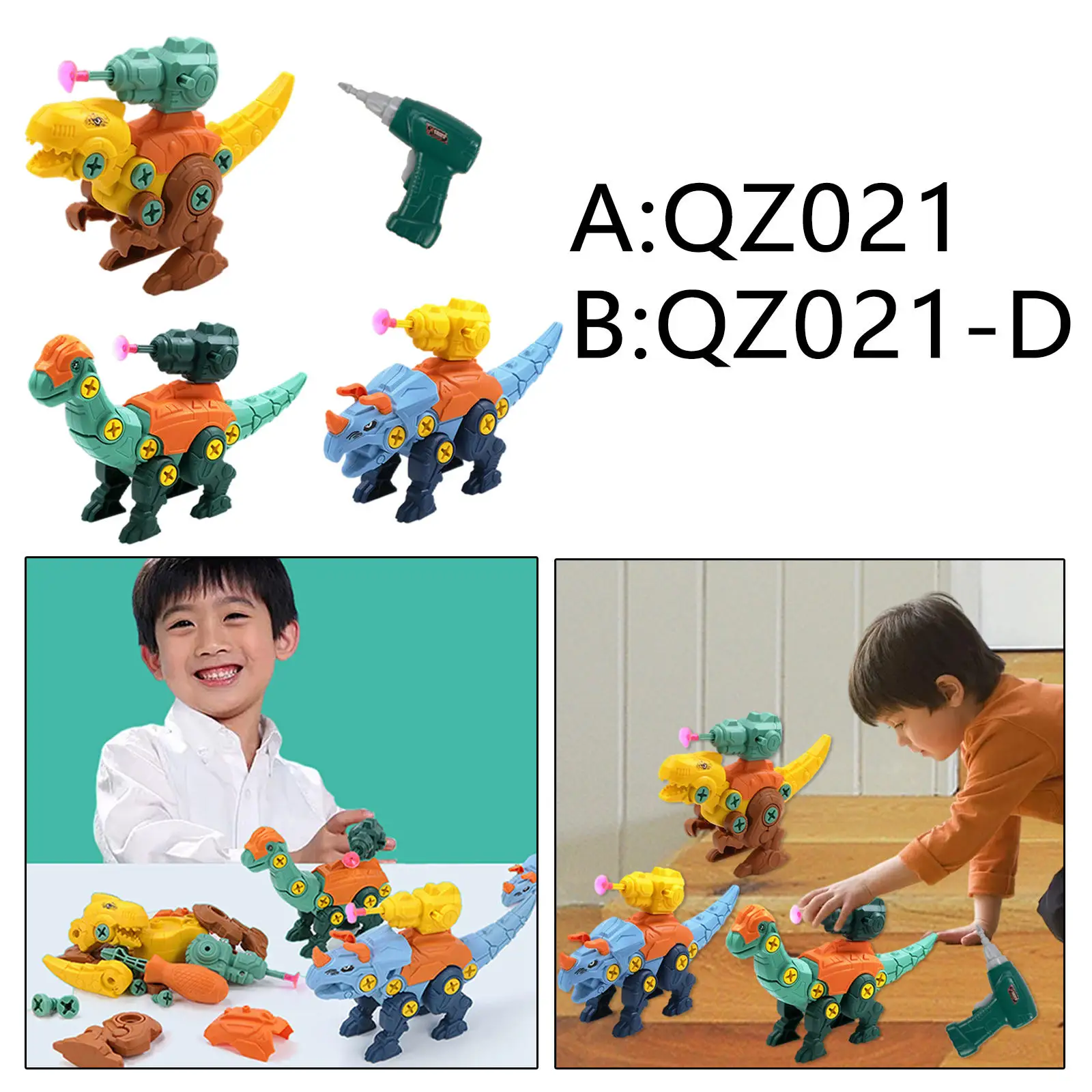 

Dinosaur Toys Set Learning Engineering Play Kit Building Stem Toy Kids for Xmas Present Age 3 4 5 Year Old Toddlers Boys Girls