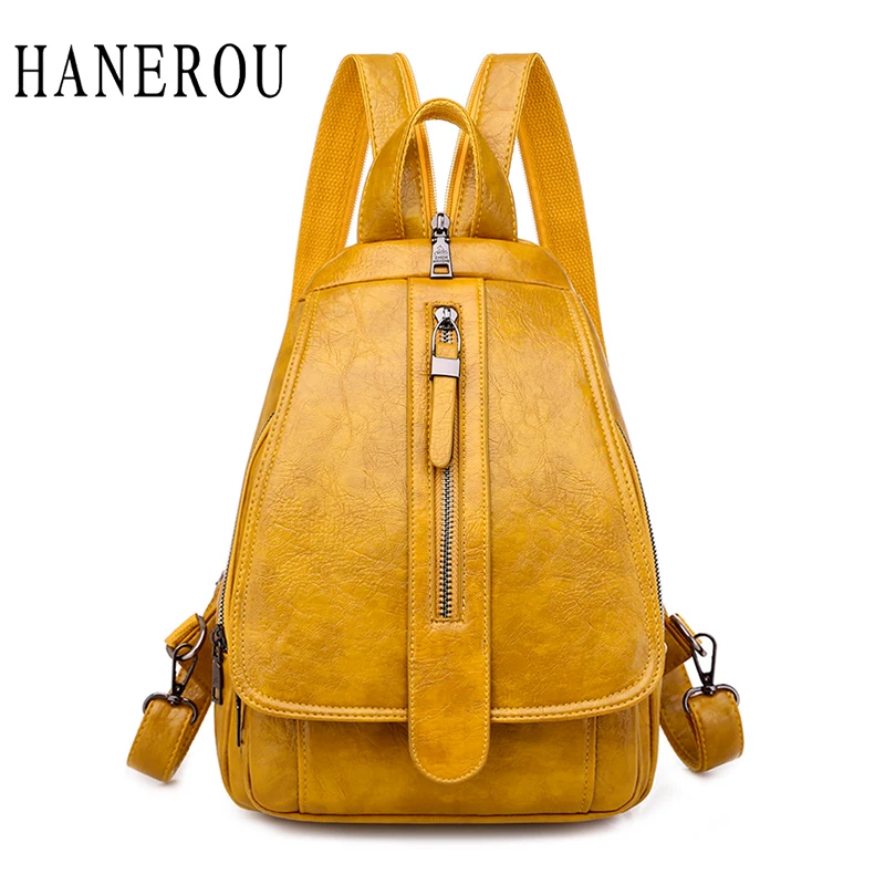 Женский рюкзак из мягкой кожи 3 в 1 повседневные одноцветные школьные сумки для