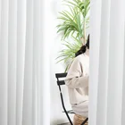 Тюль s для гостиной, спальни, однотонная льняная ткань, прозрачная занавеска для кухни, толстая вуаль, занавески на окна