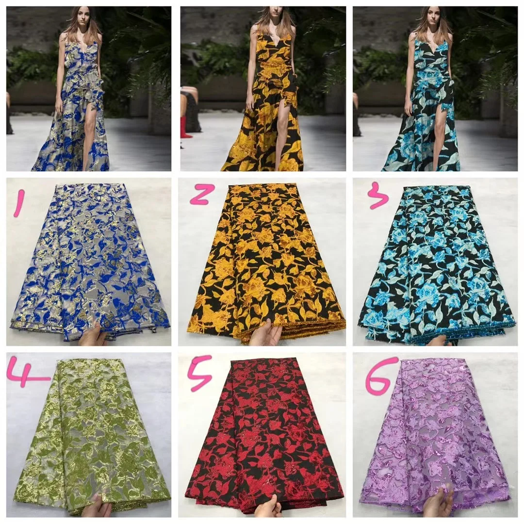 

Вышивка из органзы, гипюровое вечернее платье, 5 ярдов, парча, жаккард, французский стиль, Африканский нигерийский тюль, кружева