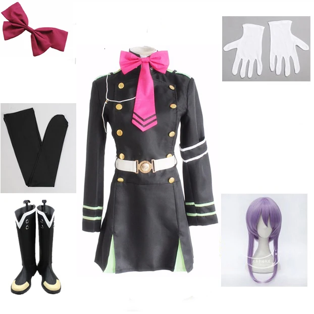 

Japanese seraph anime from the end owari no hiph hiiragi shinoa cosplay costumes complete uniform ensemble Seraph of the end