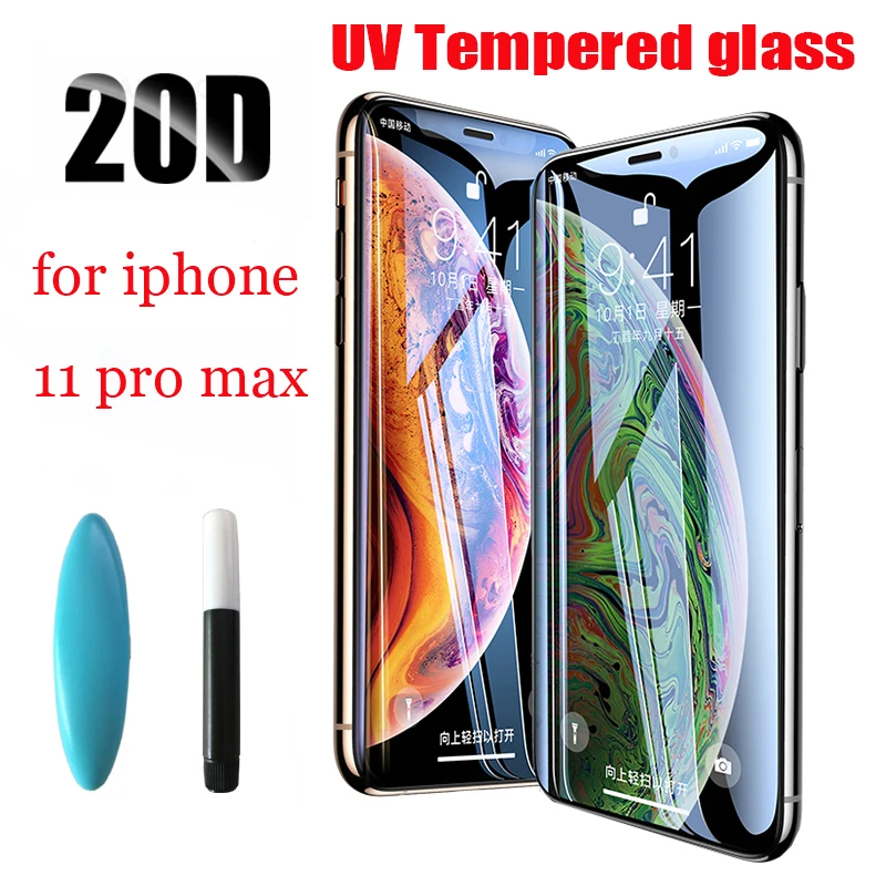 УФ защита для экрана iphone 12 Mini 11 Pro X XR XS Max Защитное стекло Apple 6s 7 8 plus SE нанопленка из