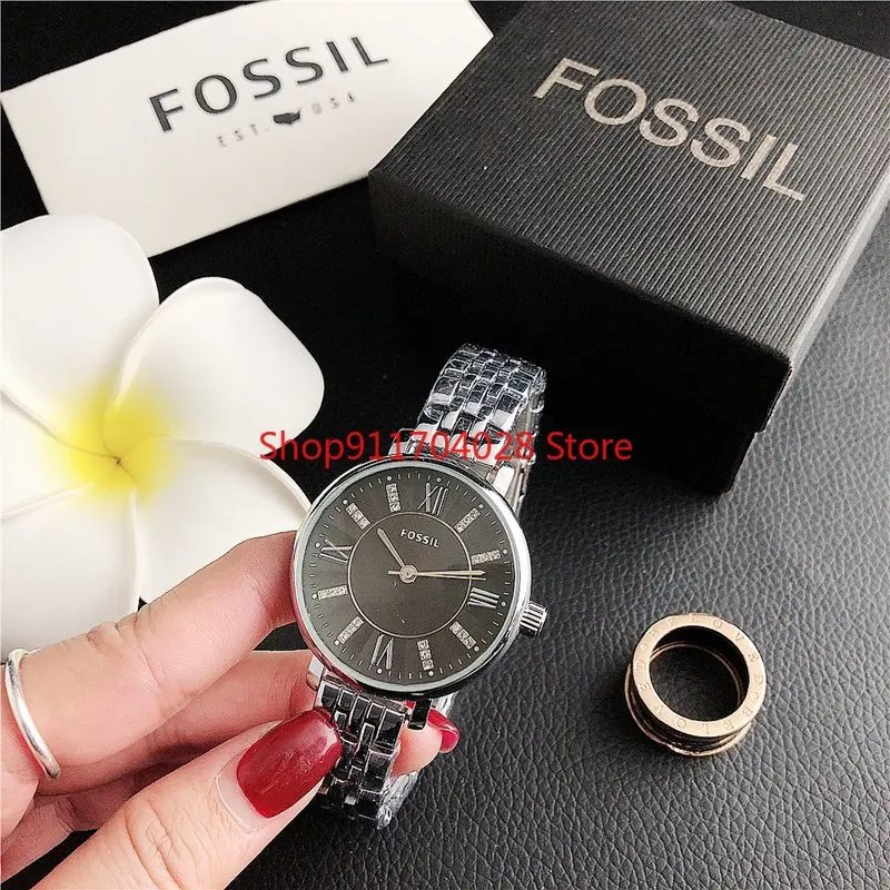 

2021 Fossil- Quartz Wrist Dress Women Watches Silver Bracelet Ladies Watch Stainless Steel Clock Casual Watch