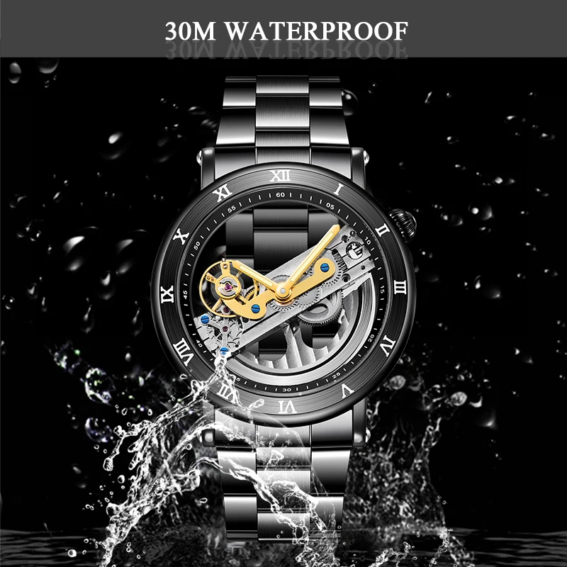 Часы наручные FORSINING Мужские механические Роскошные автоматические прозрачные