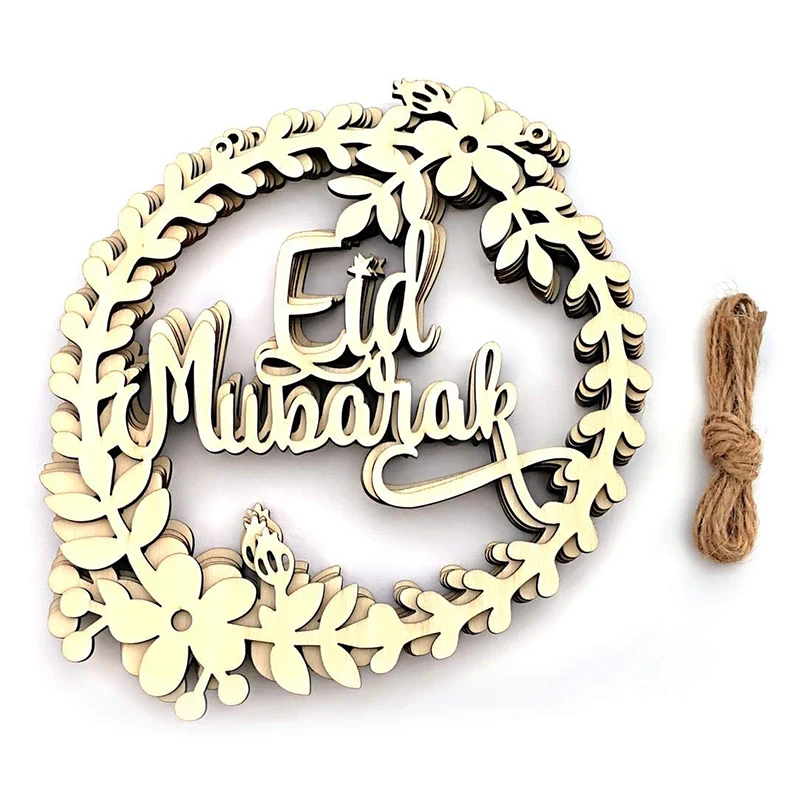 Украшения Рамадан ИД Мубарак Луна деревянный кулон подвесные украшения