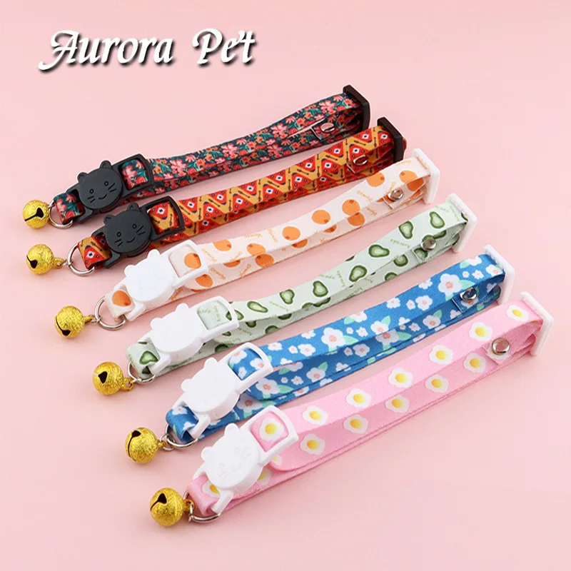 

[2021 Hot Sale]Explosive Pet Products Pet Collar Fruit Print Cat Collar Bell Pendant Cat Collar small dog accessories dog collar