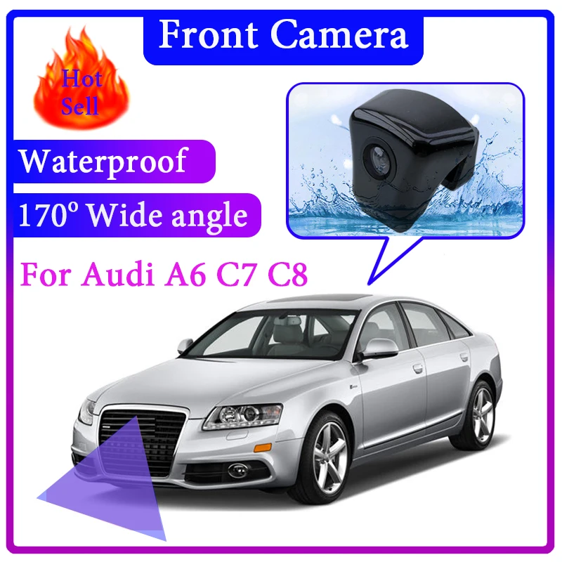 Для Audi A6 C7 C8 2011 ~ 2020 Автомобильный логотип фронтальная камера ночного видения