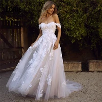 lace wedding dresses off the shoulder applique a line bride dress princess wedding gown robe vestido de noiva mariee brautkleid