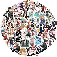 1050100pcs sword art online anime stickers suitcase laptop luggage skateboard guitar cartoon stickers sao kids gift decals toy