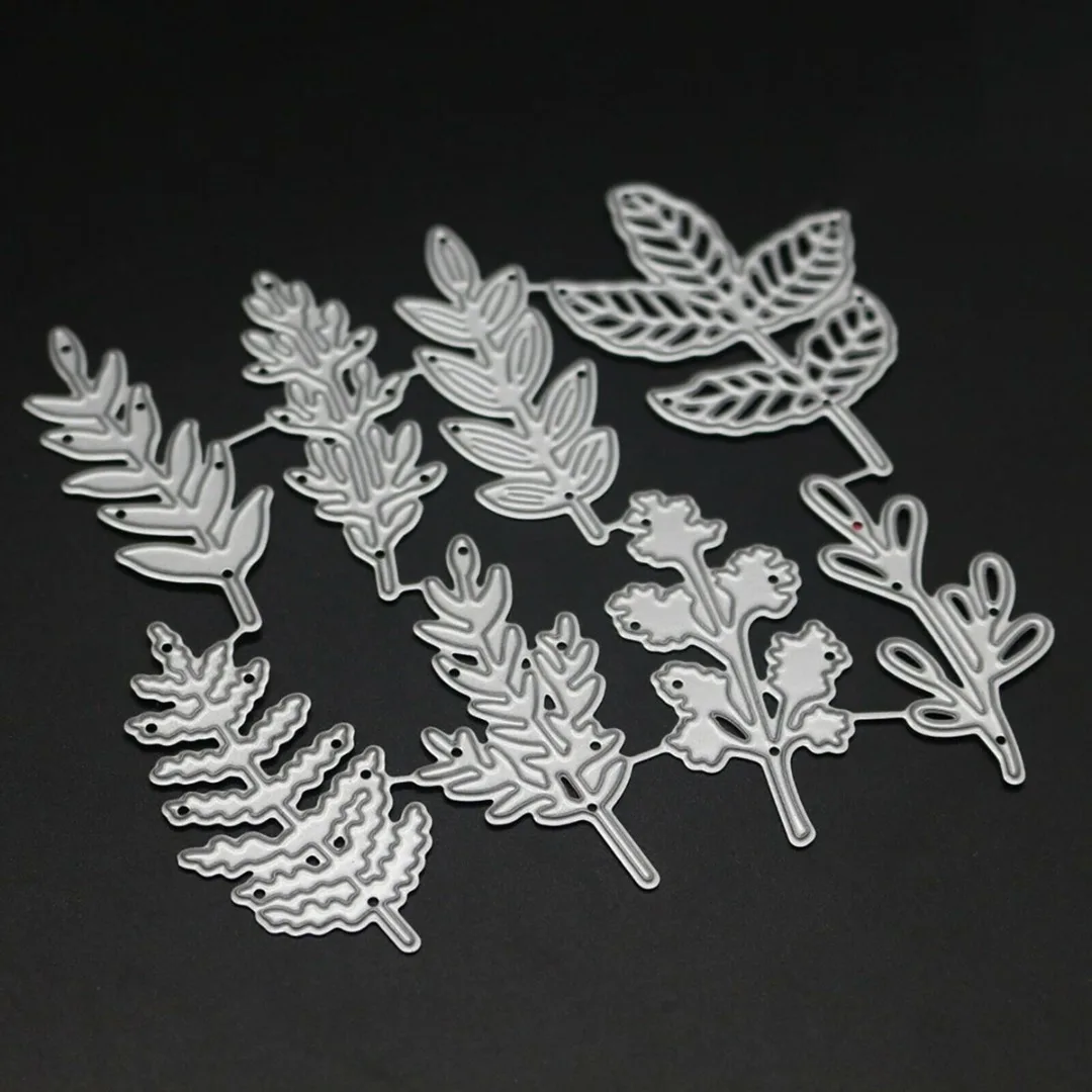 8 шт. новинка 2019 набор трафаретов с листьями металлические стальные Вырубные