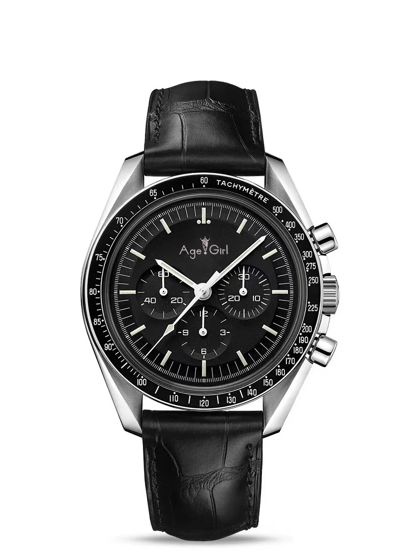 

Classic New Men Automatic Mechanical Speed Racing Luminous Ceramic Sapphire Stainless Steel Black Leather Sport Watches