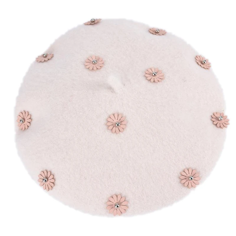 1 шт. элегантный винтажный шерстяной перламутровый берет шапка для женщин