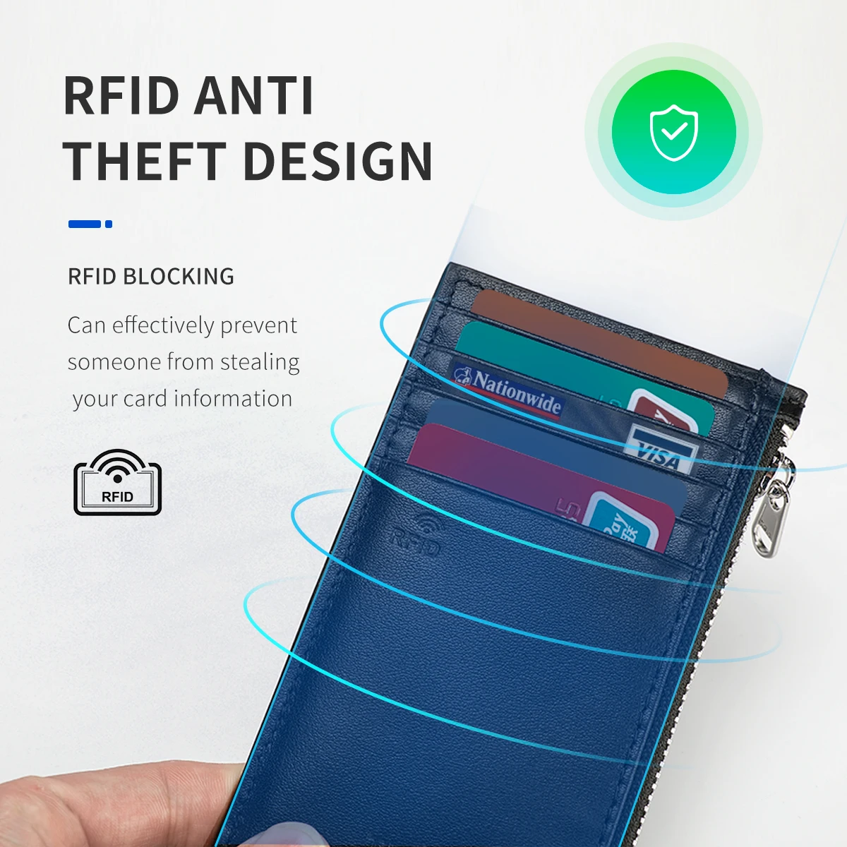 Мужской кожаный кошелек Tigernu с RFID-защитой от кражи тонкий 10 положений