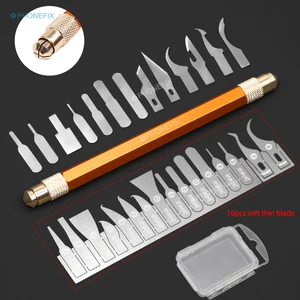 Твердость, скребок двойного назначения для гравировки, нож для чистки клея со сменными тонкими лезвиями для печатной платы, инструмент для удаления чипа