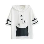 Женская хлопковая Футболка XUANHAO Harajuku, белая футболка в японском стиле с капюшоном и коротким рукавом, Tumblr, Friends
