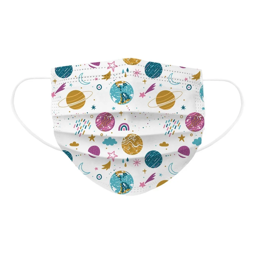 

50PC Kids Children's Mask Disposable Face Mask Industrial 3 Ply Ear Loop Mouth masque mascarillas con dibujos