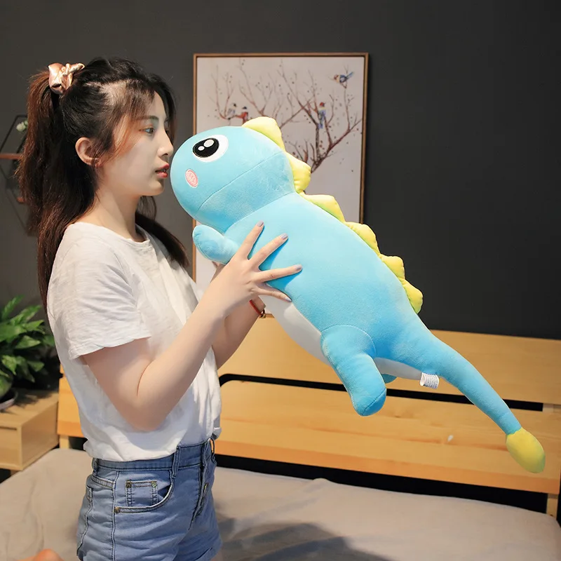 Симпатичный креативный милый длинный динозавр с наушниками плюшевые игрушки