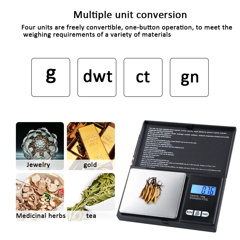

200g 500g x 0.01g high precision Digital kitchen Scale Jewelry Gold Balance Weight Gram LCD Pocket weighting Electronic Scales