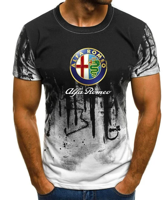 Мужская футболка с короткими рукавами и принтом Alfa Повседневная Ромео лето 2020 |