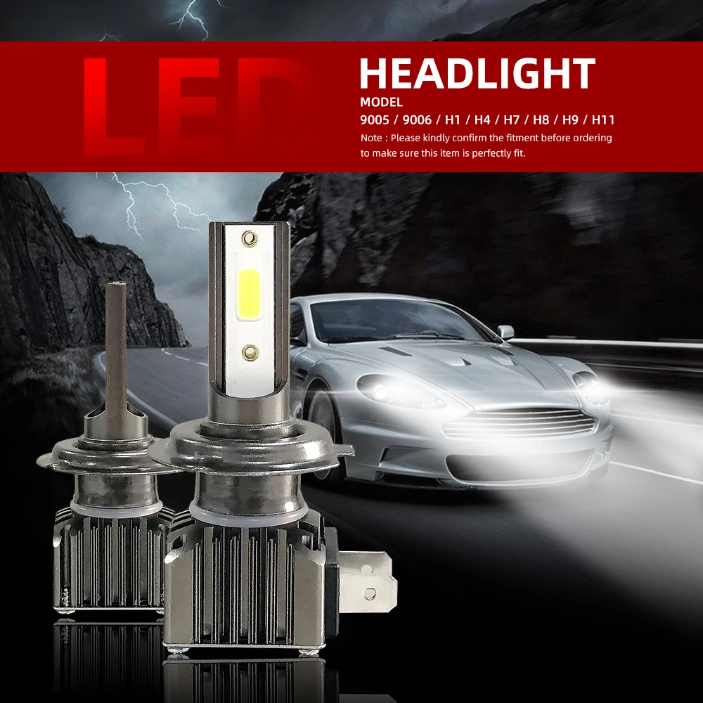 

2PCS Car headlight Mini Lamp H11 LED Bulbs H7 LED H8 H9 Headlamps Kit 9005 HB3 9006 HB4 6000k Fog light 12V LED Lamp M2 12000LM
