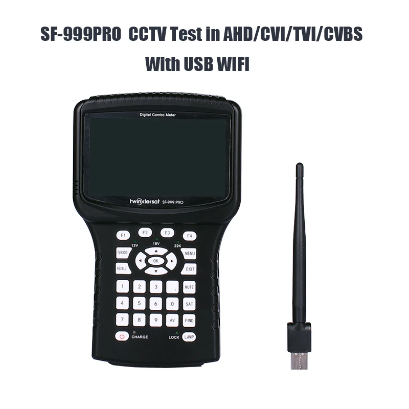 SF999PRO 1 Twinkler SF-999PRO спутниковый искатель метр Поддержка DVB S2/DVB T2/DVB C/камера HD выход DSP технология PAL NTSC Satfinder метр - Цвет: SF999PRO 1