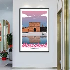 Ретро Винтаж Стиль плакат Marrakech Марокко постеры с масляной живописью и печать на холсте искусство стены Модульная картина домашний декор