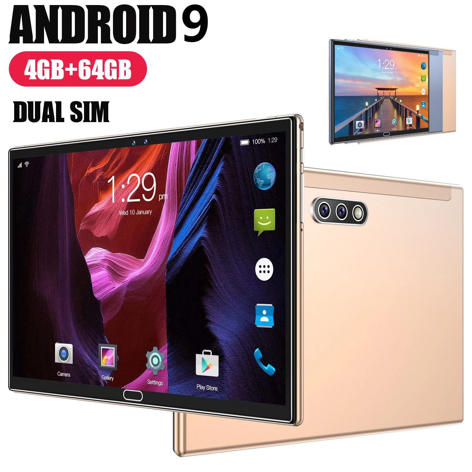 Планшет 2021 дюйма 4 Гб + 64 ГБ 4G Wi-Fi Android 10 1 IPS 9 0 × 1960 две SIM-карты Bluetooth звонки |
