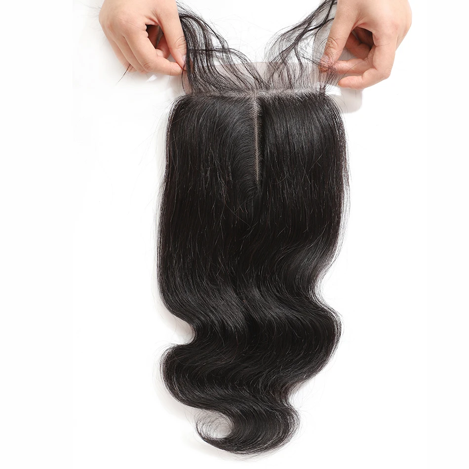 5 шт. бразильские объемные волны 4x4 кружева закрытие бесплатно/средний/три части