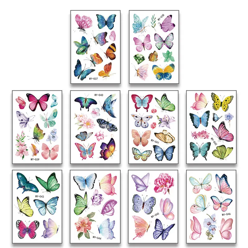 Butterfly Tattoo Cartoon Tattoos Children Party Makeup Temporary Tattoos Body Art Disposable Stickers Butterfly Tattoo Sticker