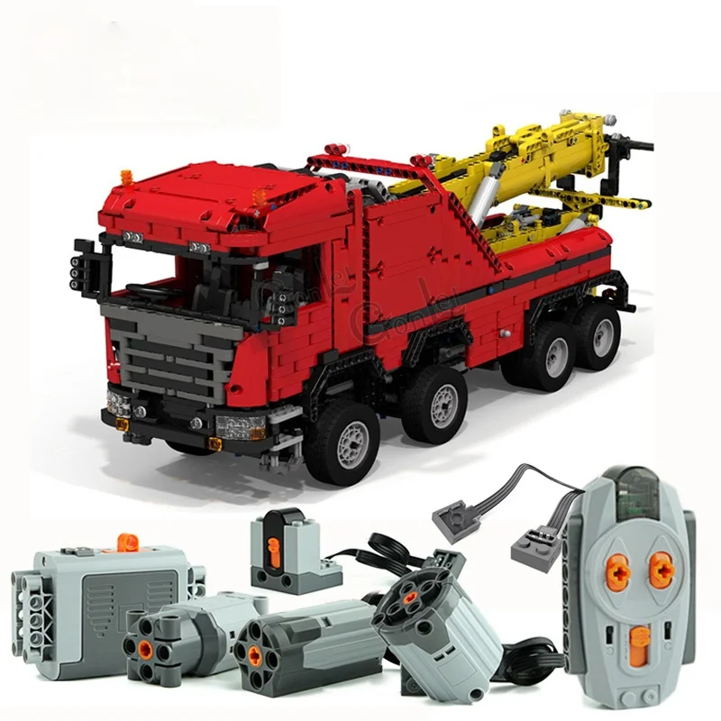 

High-Tech Scanias 8x8 Extreme Tow Truck Remote Control Power Electric Function for MOC-0583 Building Block Bricks DIY Toys Gifts