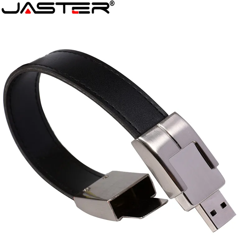 JASTER флеш-диск USB 2 0 64 Гб брелок из кожи и металла Pendrive creativo 32 ГБ 16 8 4 usb2.0 запястье |
