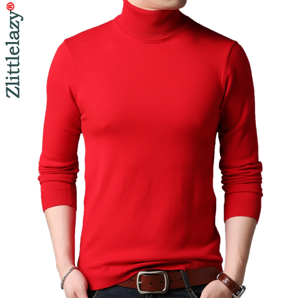 

2022 New Casual Knitted Turtleneck Sweater Men Pullover Clothing Fashion Clothes Knit Winter Warm Mens Sweaters Pullovers 81338