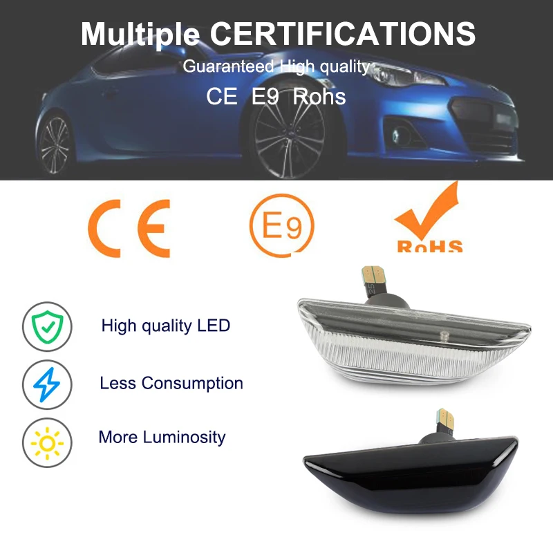 2x светодиодный динамический боковой указатель поворота светильник