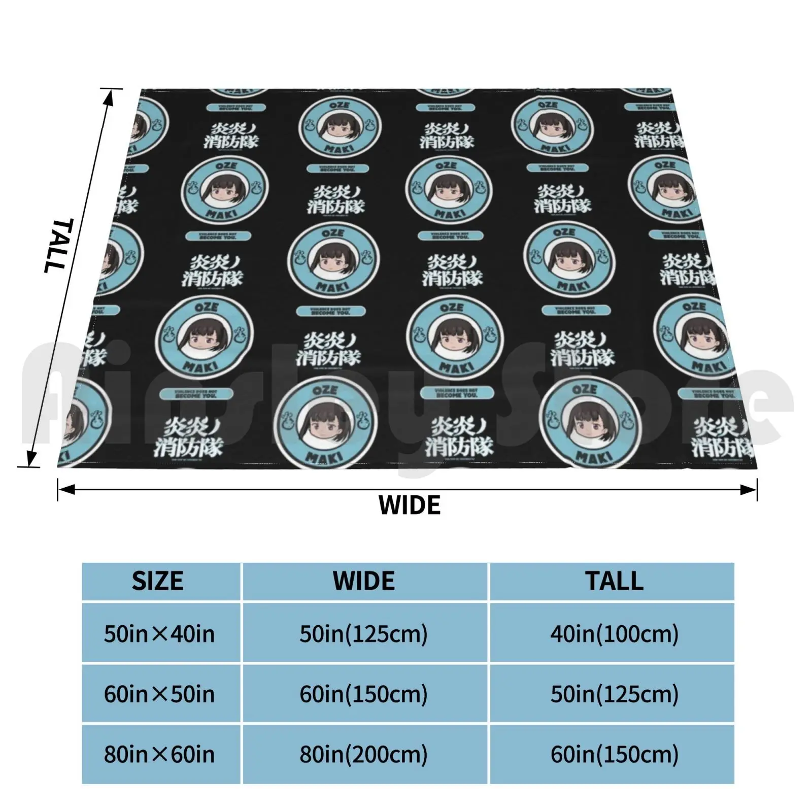 : Одеяло Maki Oze Chibi модное Аниме Манга на заказ