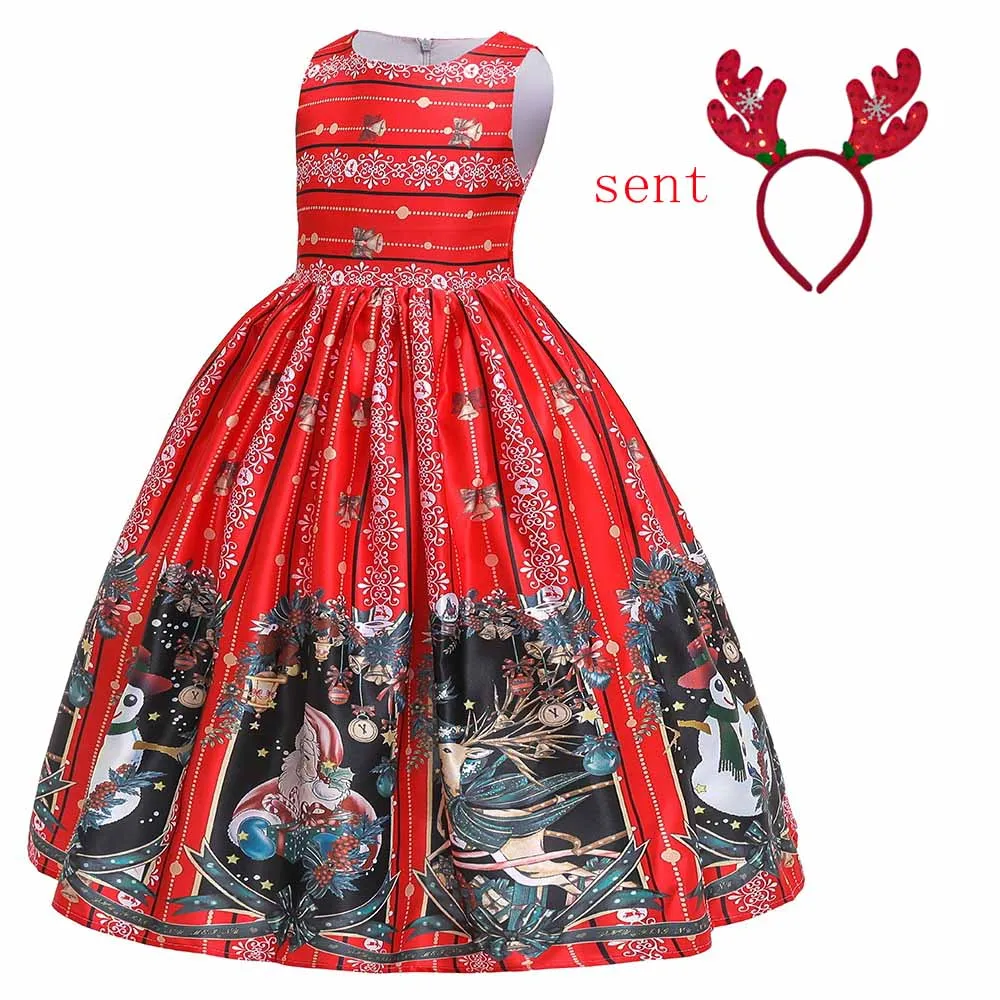 

Kids Dresses For Girls Christmas Dress Teen Girls Cartoon New Year Gown Vestidos Girls Elegant Princess Dress Children Clothes
