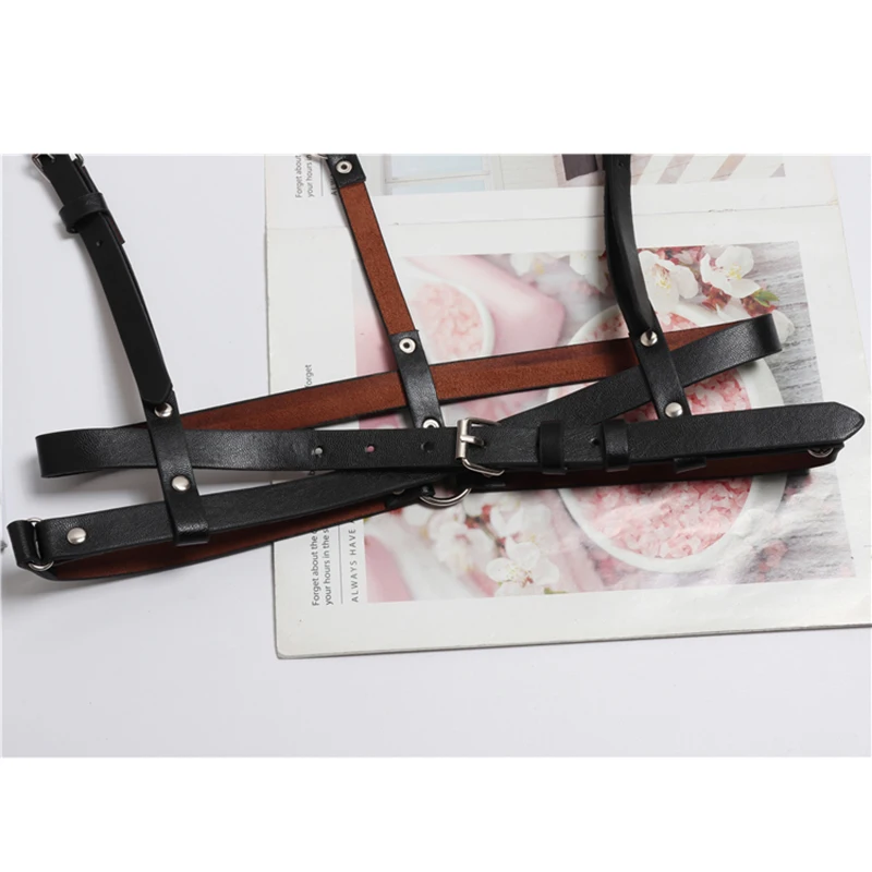 

HATCYGGO Women Belt Slim Leather Belt Female Punk Harajuku Straps Harness Body Bondage Belts Straps Suspenders Slim Body Belt
