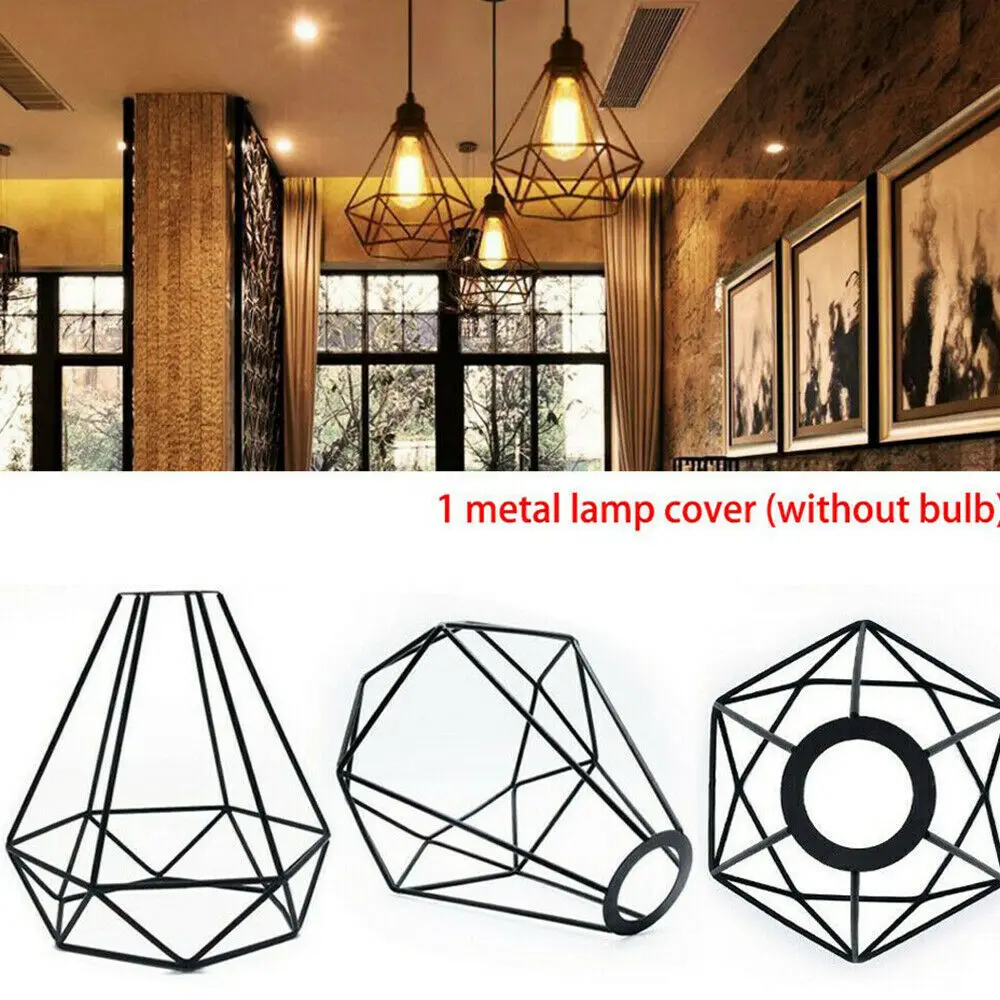 Винтажные промышленные геометрические клетки кулоны светильник Лофт потолочные