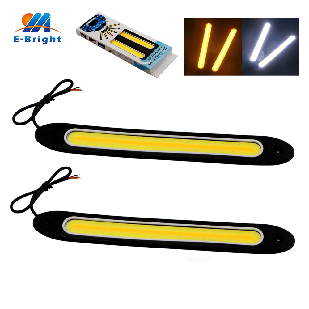 2 шт. DC12V гибкий COB 72 SMD светодиодная вывеска 10 кремнезема двойной Цвета DRL Дневной