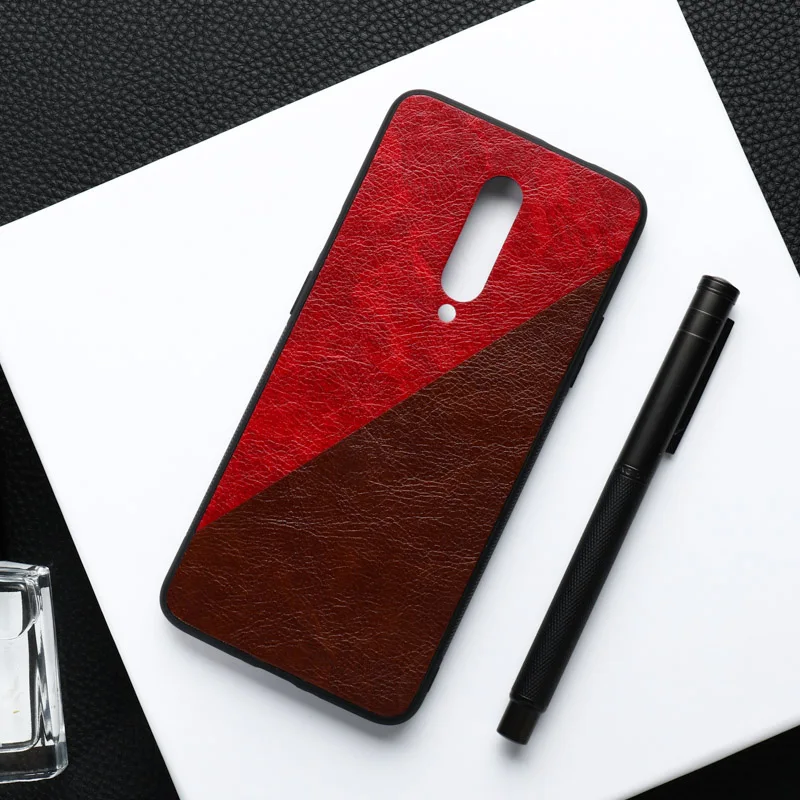 Splicing Color Skin Case For Oneplus 7 Pro Cases PC+TPU+PU Phone Cover 6T Bumper One Plus Back Coque Funda |