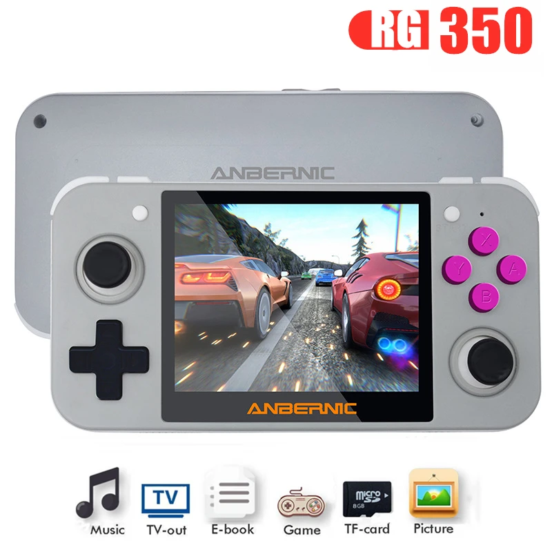 

Игровая консоль RG350 в ретро стиле, портативная игровая мини-приставка, 64 бита, 3,5 дюйма, IPS-экран, 5000 + классических игр, 128 ГБ