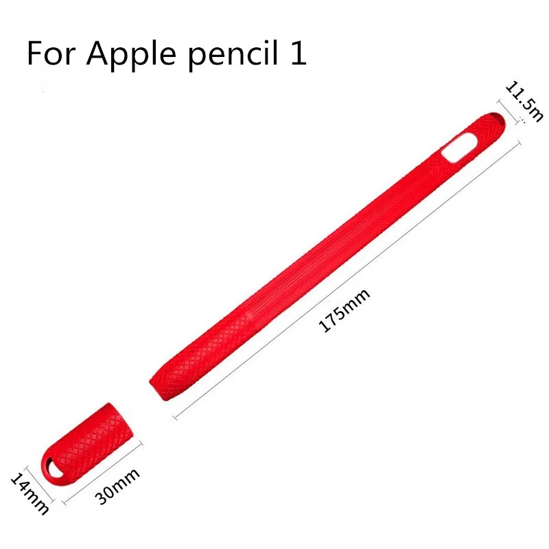 Цветной Мягкий силиконовый чехол совместимый с Apple Pencil 2/1 iPad планшетом сенсорной