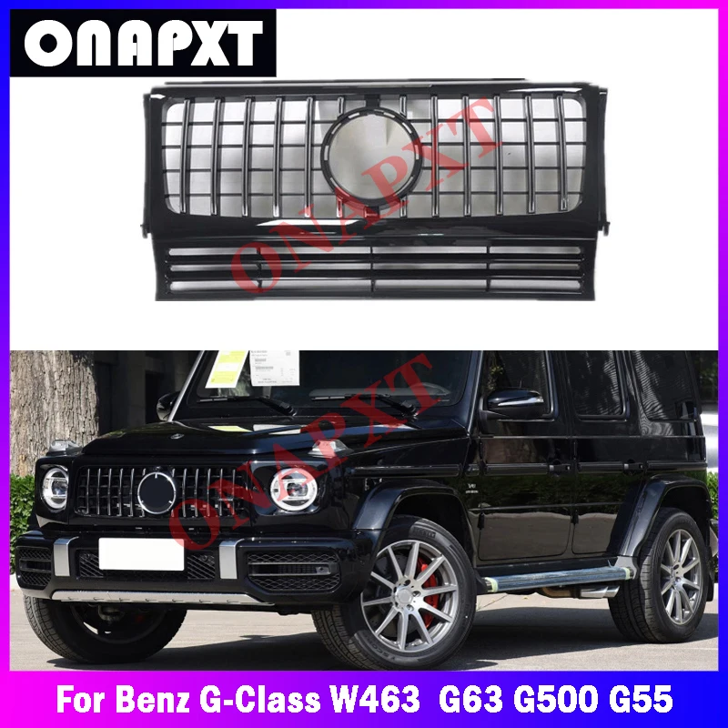 

For Benz G-Class W463 Car Hood Bumper AMG GT Front Grill Car Styling Middle Grille Bumper Grille Vertical Bar G63 G500 G55 G350d