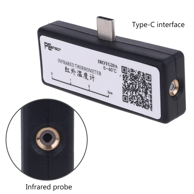 

Mobile Phone Infrared Thermometer Thermal Porbe Support Pictures Recording For Type-C OTG with APP