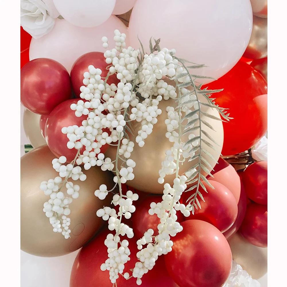 135 шт. рубиновые красные глянцевые жемчужные латексные воздушные шары зеркальные