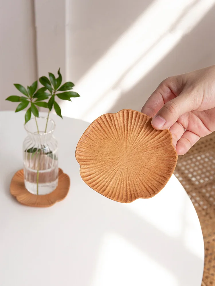 

Japan Style Walnut Solid Wood Coaster Waterproof Insulation Placemat Tea Cup Pad Anti-scald Heat Insulation Tea Coaster